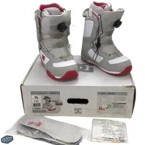 DC Shoes Halo BOA Snowboard Boots Gray Pink Women’s 9 / Youth 9L 40.5 EU 26cm